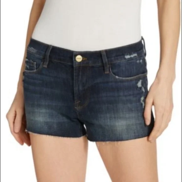 NWT FRAME Le Cutoff Light Distressed Cutoff Shorts - Picture 1 of 7
